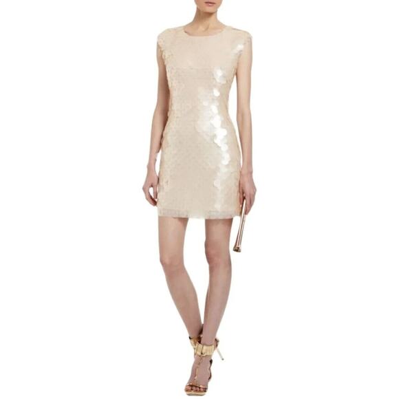 NEW BCBGMAXAZRIA Rose Sonja Pailette Embellished Cocktail Dress Women's Size 2